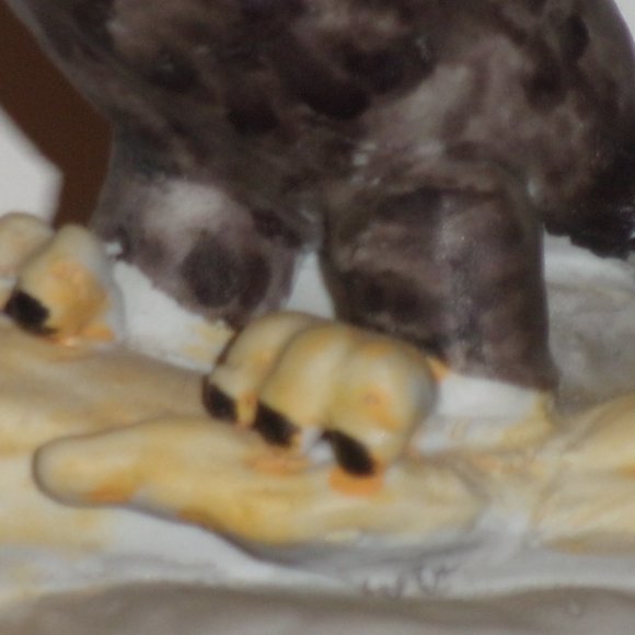 Vintage Bisque Ceramic/Porcelain Bald Eagle Standing On A Log Figurine Statue - Picture 8 of 13